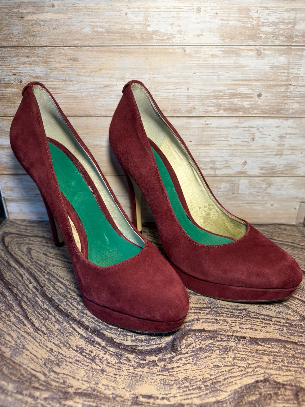 Michael Kors Burgundy Suede Platform Heels - Women’s Size 8.5
